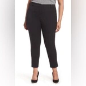 1. State Women’s Stretch Cotton Blend Twill Ankle Pants in Rich Black Plus 22W